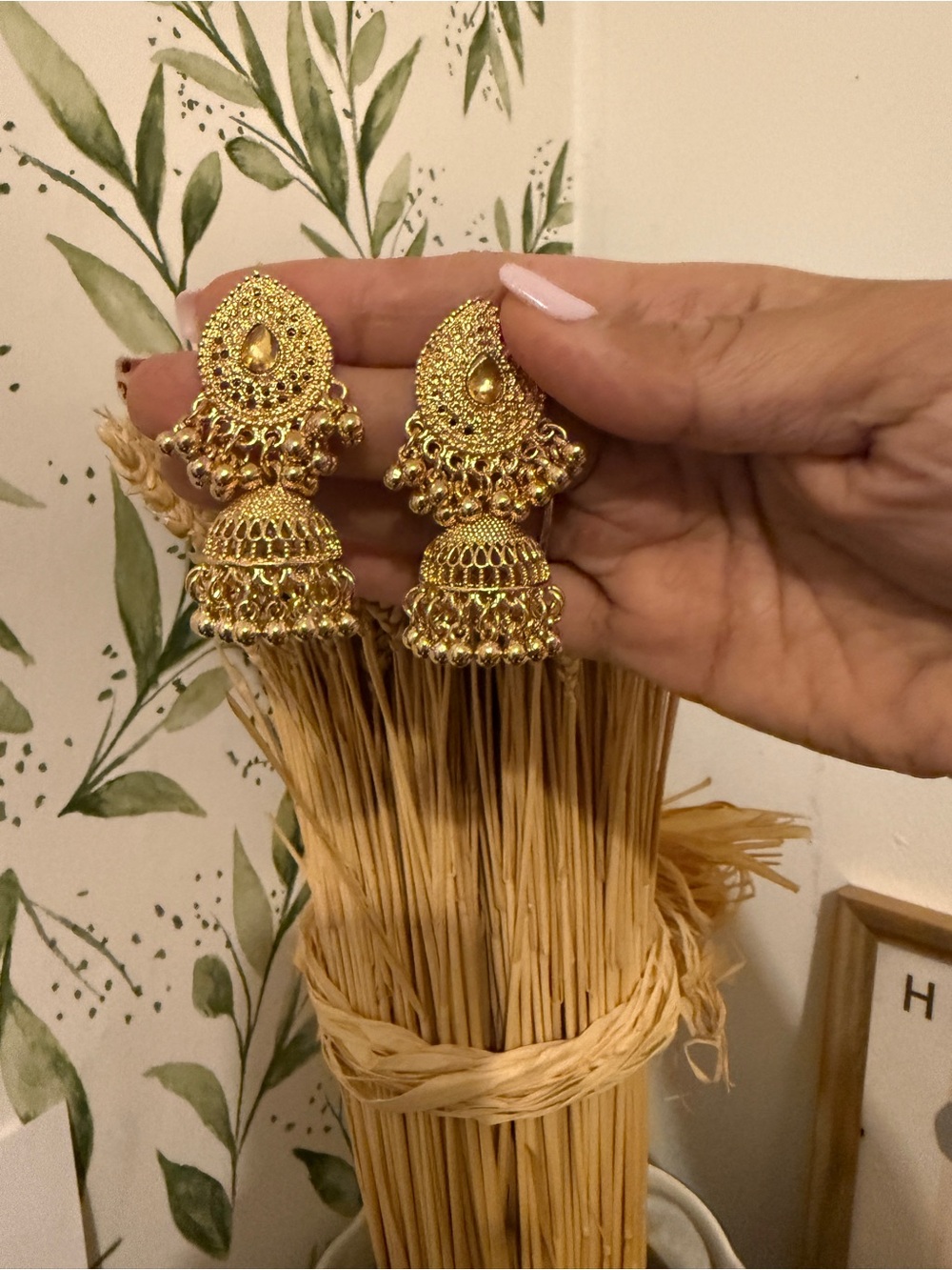 Gold Jhumka Earrings for Women - Traditional Indian Style